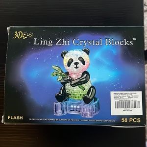 Ling zhi crystal block panda puzzle